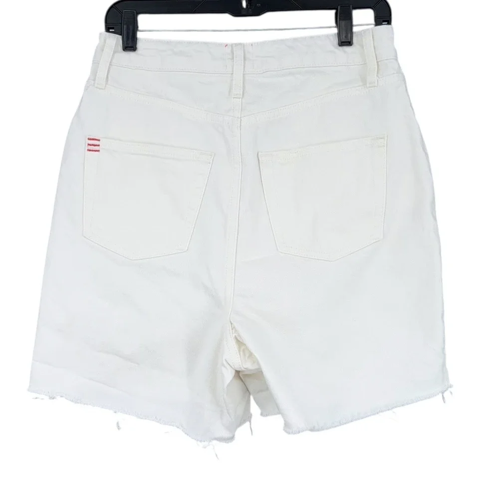 BDG‎ Urban Outfitters 90s Long Inseam White Denim Mom Shorts Size 30
